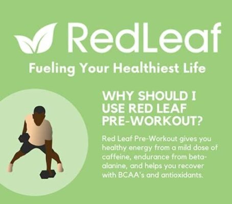 Red Leaf Pre Workout Energizer Powder, BCAA's, Beta-Alanine, Amino Acids - Image 2