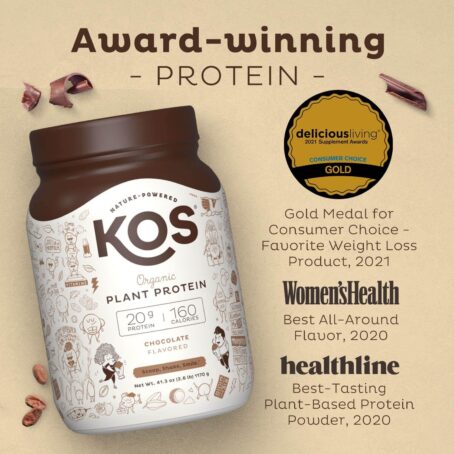 KOS Vegan Protein Powder Erythritol Free, Chocolate - Organic Pea Protein Blend, Plant Based Superfood Rich in Vitamins - Image 7