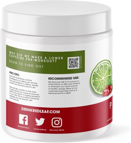 Red Leaf Pre Workout Energizer Powder, BCAA's, Beta-Alanine, Amino Acids - Image 6