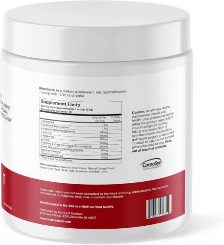 Red Leaf Pre Workout Energizer Powder, BCAA's, Beta-Alanine, Amino Acids - Image 7