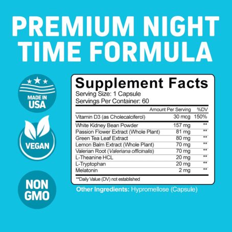 Night Time Weight Supplement with Melatonin to Support Sleep & Metabolism - Image 4